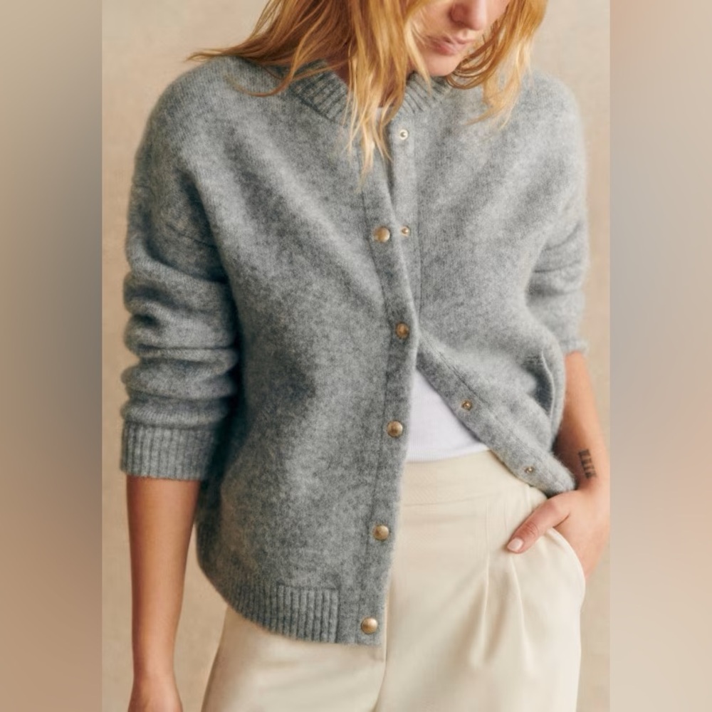 Sezane Eddy Jacket, Mottled  Grey, NWOT